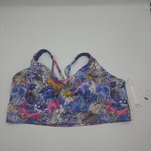 Athleta Floral Solace Print D-DD+ Sports Bra with Removable Cups 798323 Size 3X